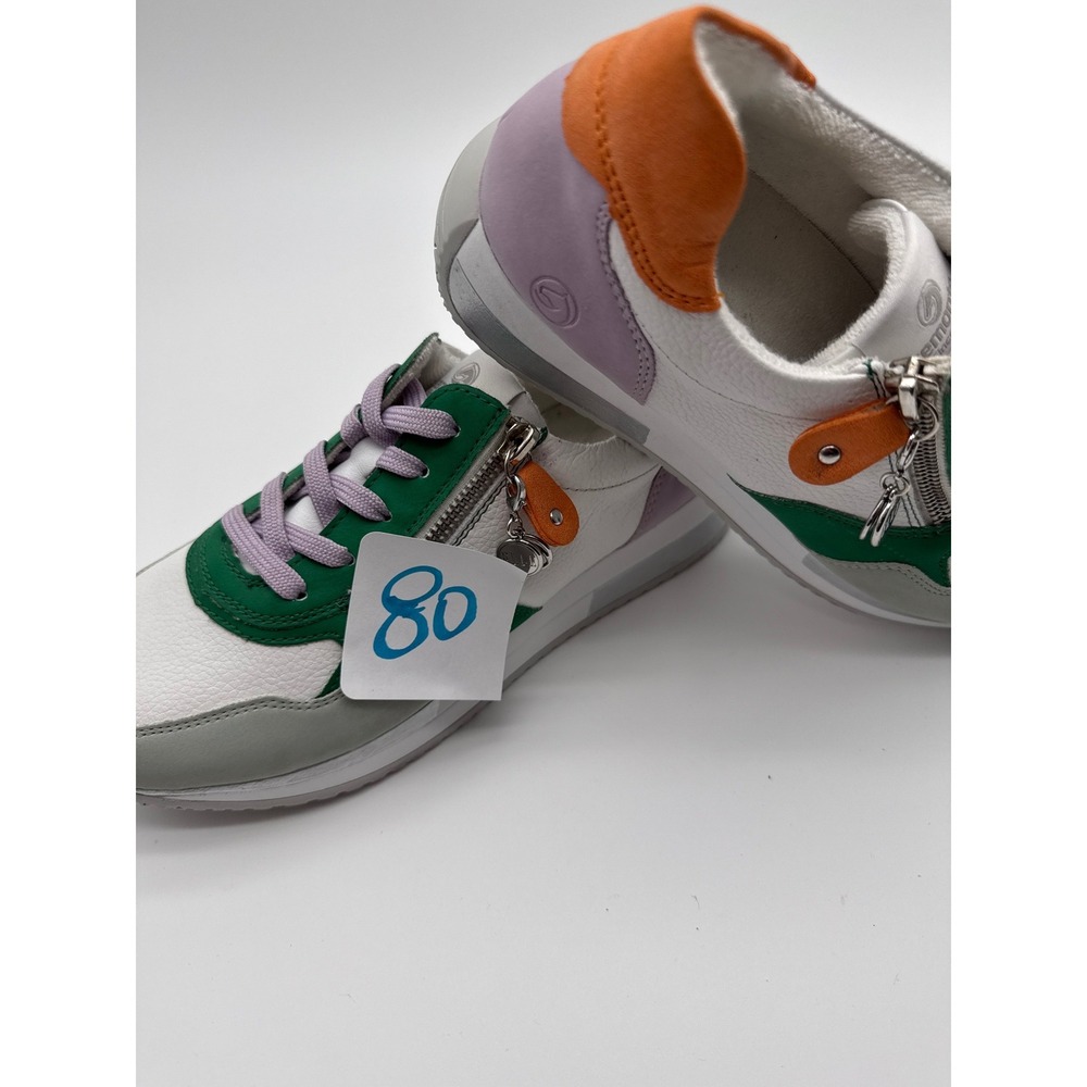 Remonte Lite n Soft Sneakers Size 38 Multi Color Leather Side Zip shoe NEW retro - Picture 12 of 12